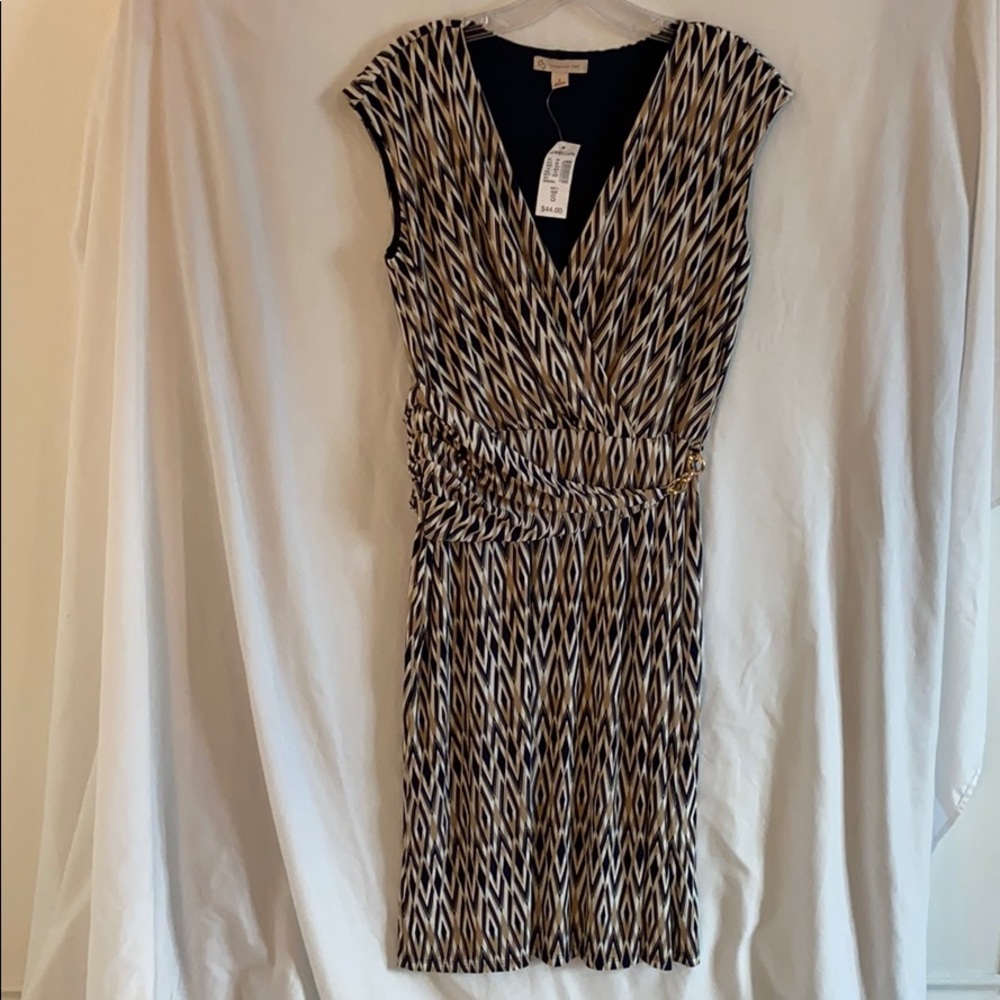 Dress Barn Navy and Tan Dress